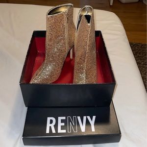 Renvy gold glitter boots